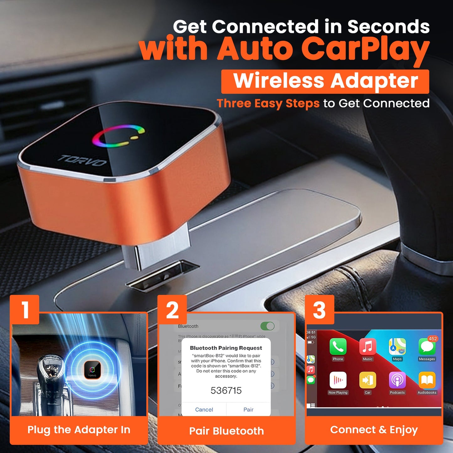 TORVO Mini CarPlay and Android Auto